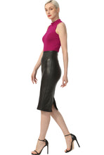 Load image into Gallery viewer, Kimi + Kai Women Stretch Faux Leather Pencil Skirt