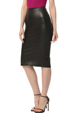 Load image into Gallery viewer, Kimi + Kai Women Stretch Faux Leather Pencil Skirt