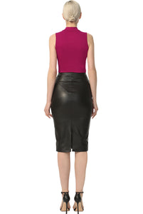 Kimi + Kai Women Stretch Faux Leather Pencil Skirt