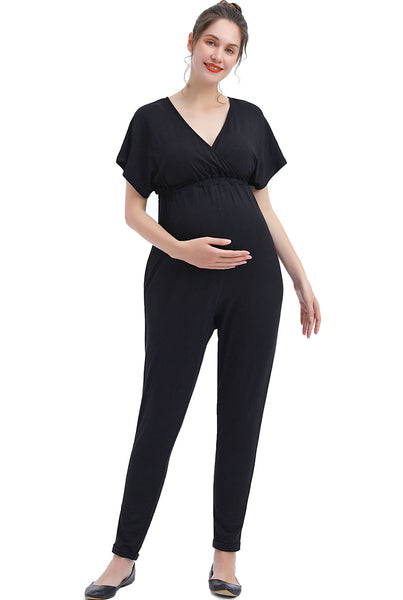 Maternity Grey Knitted Corset Strappy Jumpsuit