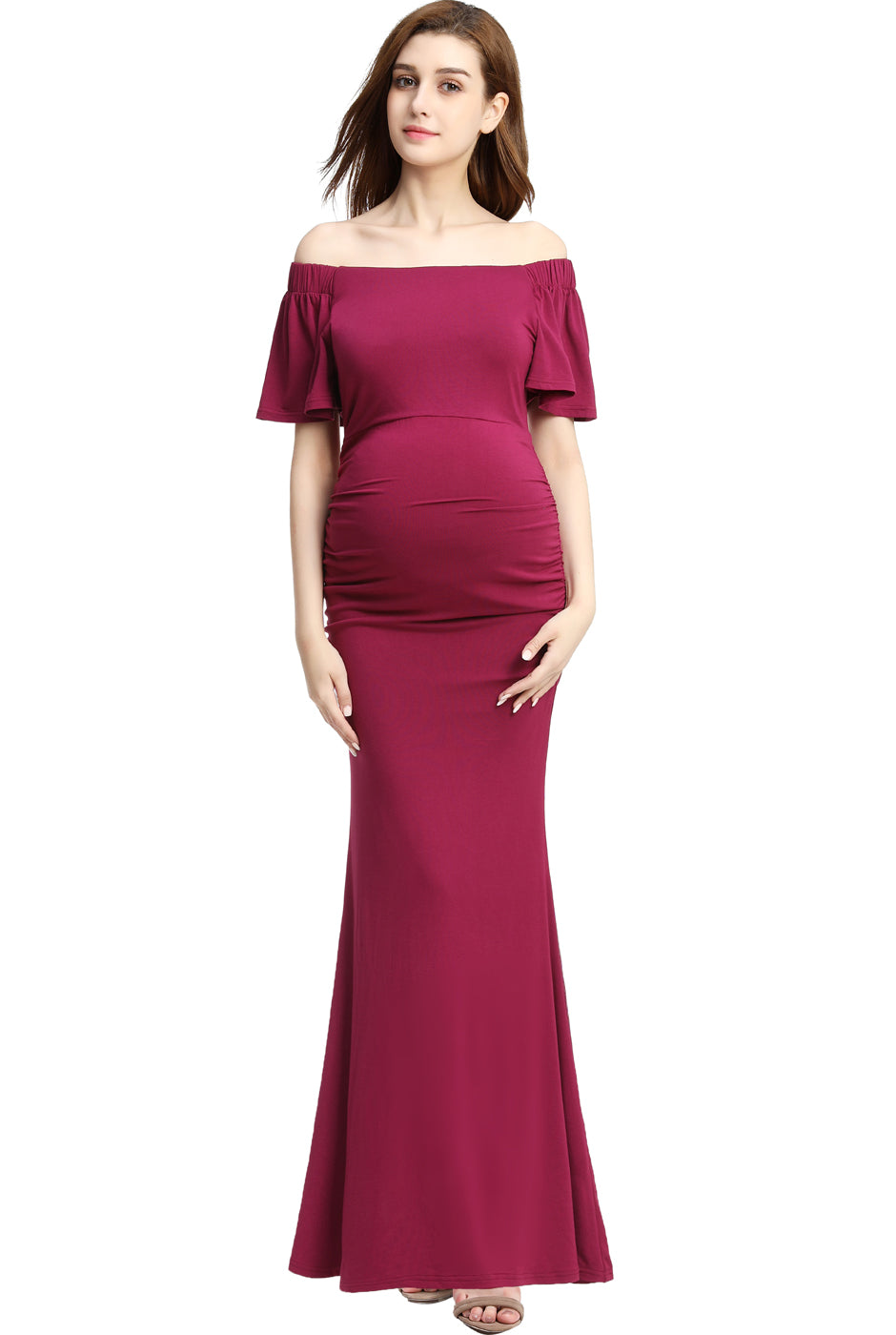 Women's Maternity Abigail Off Shoulder Maxi Dress